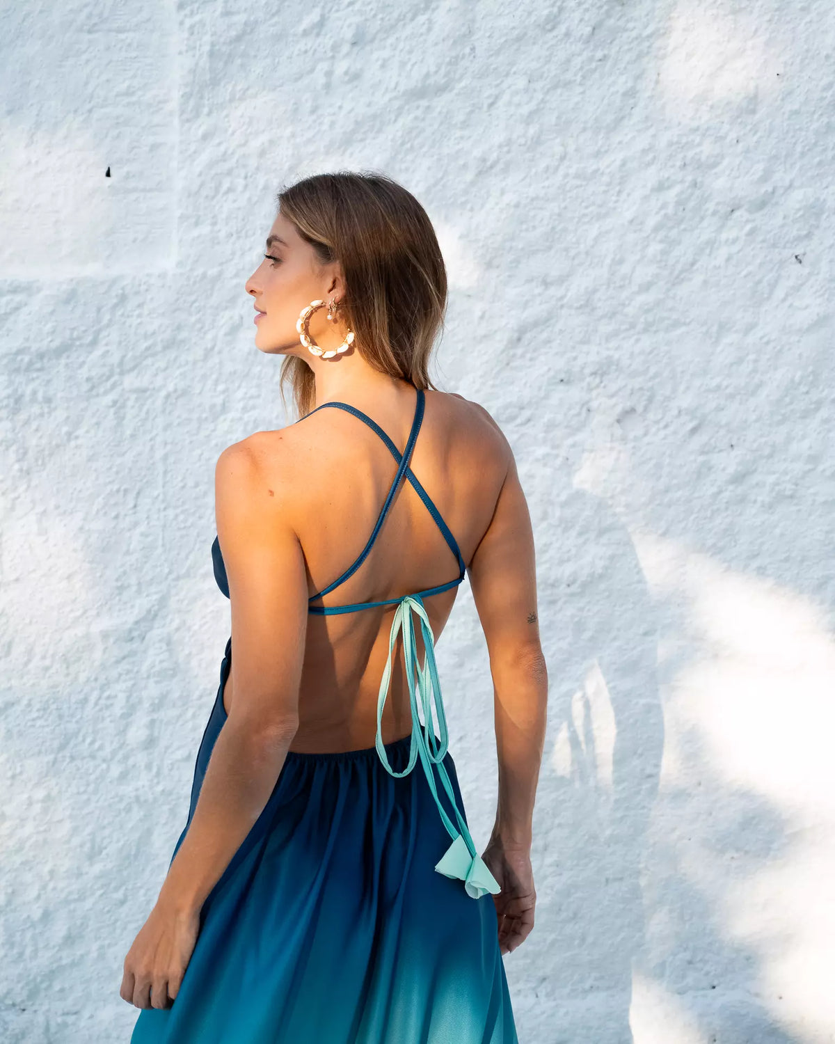 Vestido Longo Oceano Azul