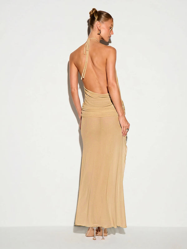Vestido Duna Caqui